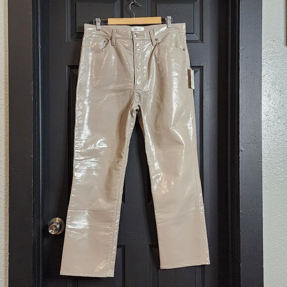 AGOLDE Leather 90s Pinch Waist Pants - Quail Patent - Picture 6 of 16
